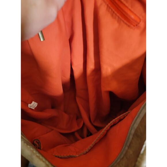 Nu G Women Shoulder Crossbody Bag Studded Pebbled Finish Adjustable Strap Taupe - Picture 6 of 15